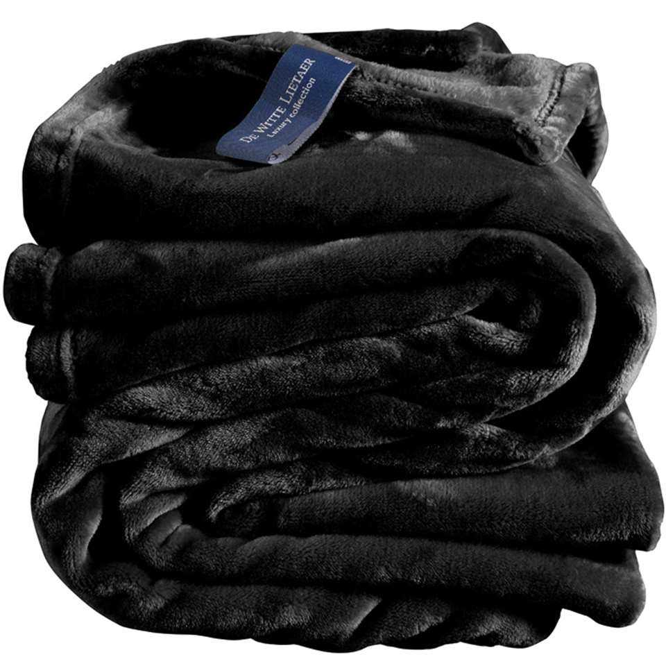 De Witte Lietaer Fleece deken Cosy Black - 150 x 200 cm - Zwart | Bakker