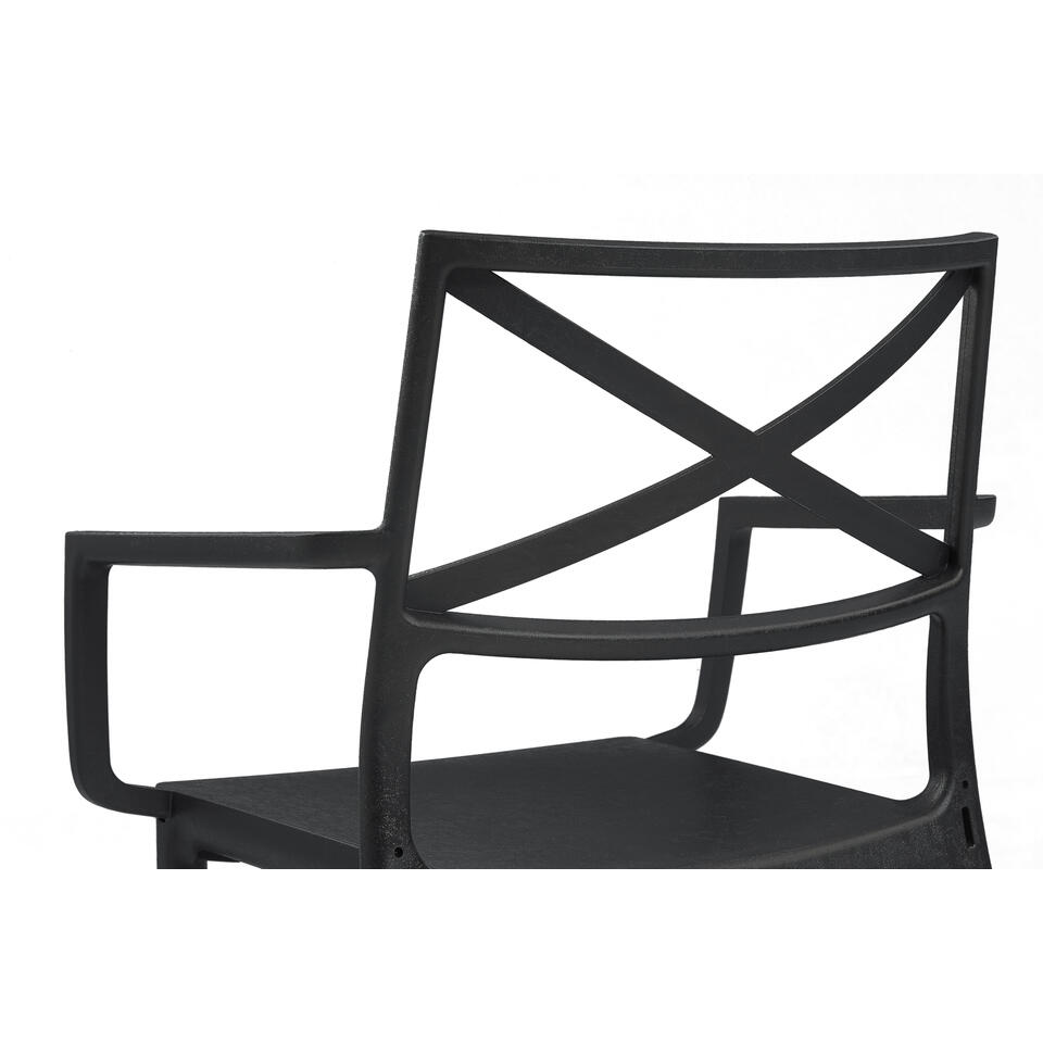 Keter Metalix Tuinstoelen - 4 stuks - 53,3x60,2x81,3 cm - Zwart