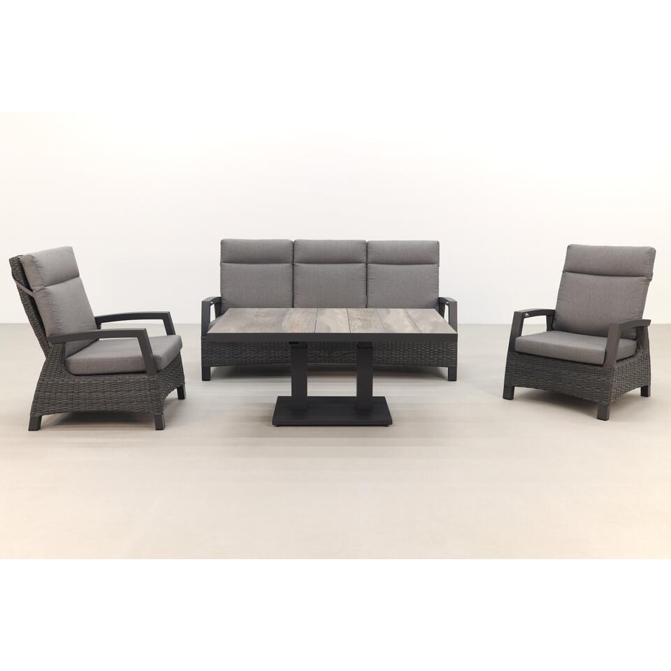 VDG Darwin/Jersey stoel-bank loungeset verstelbaar - Antraciet