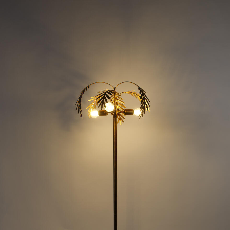 QAZQA Vintage vloerlamp goud 3-lichts - Botanica