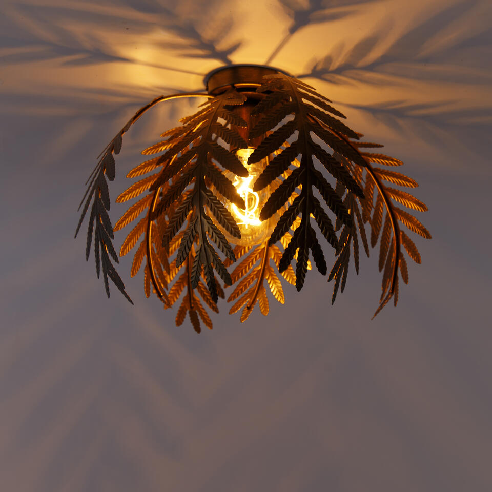 QAZQA Vintage plafondlamp goud 8 bladen - Botanica
