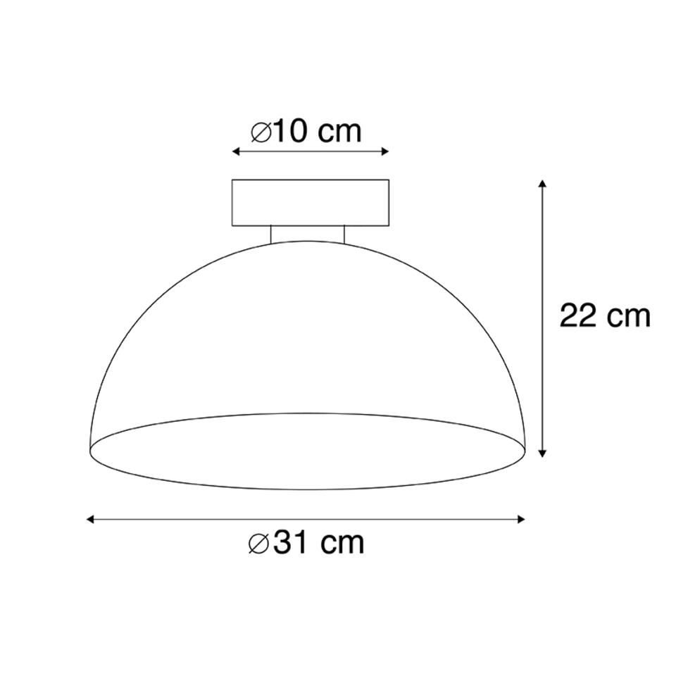 QAZQA IndustriÃ«le plafondlamp roestbruin 35 cm - Magna Classic