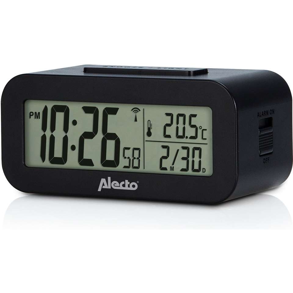 Veilig draai Derbevilletest Alecto AK-30 wekker met thermometer | Leen Bakker