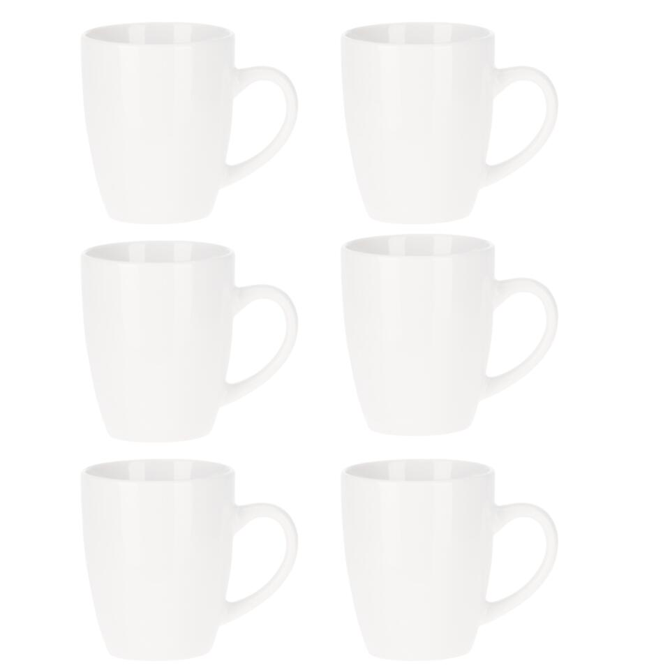 schommel punch verbergen OTIX Cappuccino Mokken Set van 6 Wit 200 ml Porselein Koffiebekers | Leen  Bakker