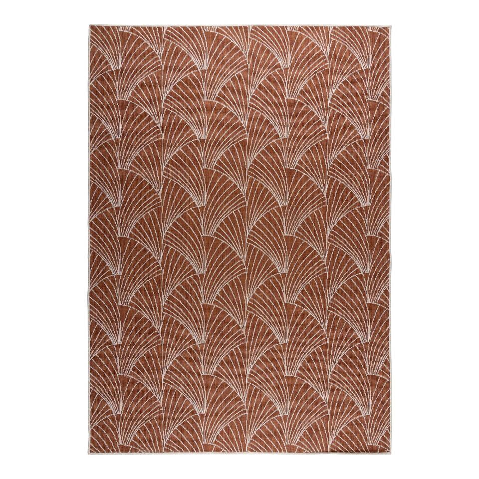 Soeverein Toevlucht consensus Interieur05 Buitenkleed Deco roest/wit dubbelzijdig - 200 x 290 cm | Leen  Bakker