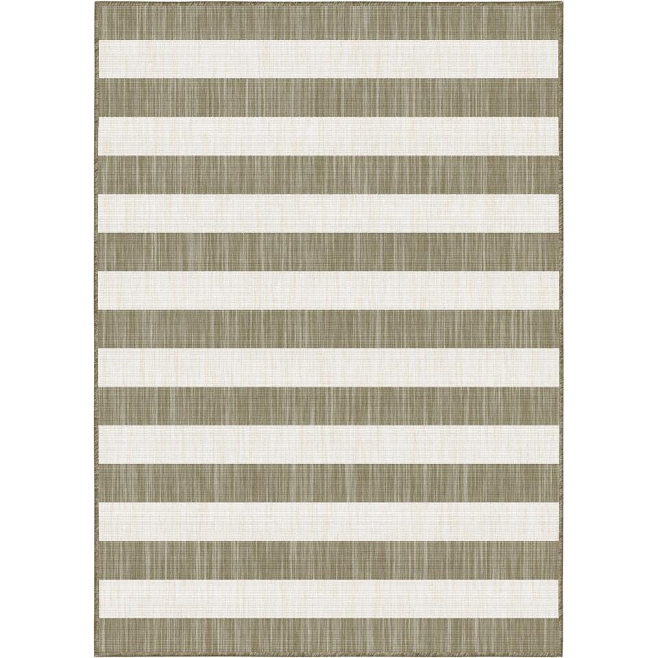 EVA Interior Buitenkleed Stripes bruin/grijs dubbelzijdig - 200 x 290 cm