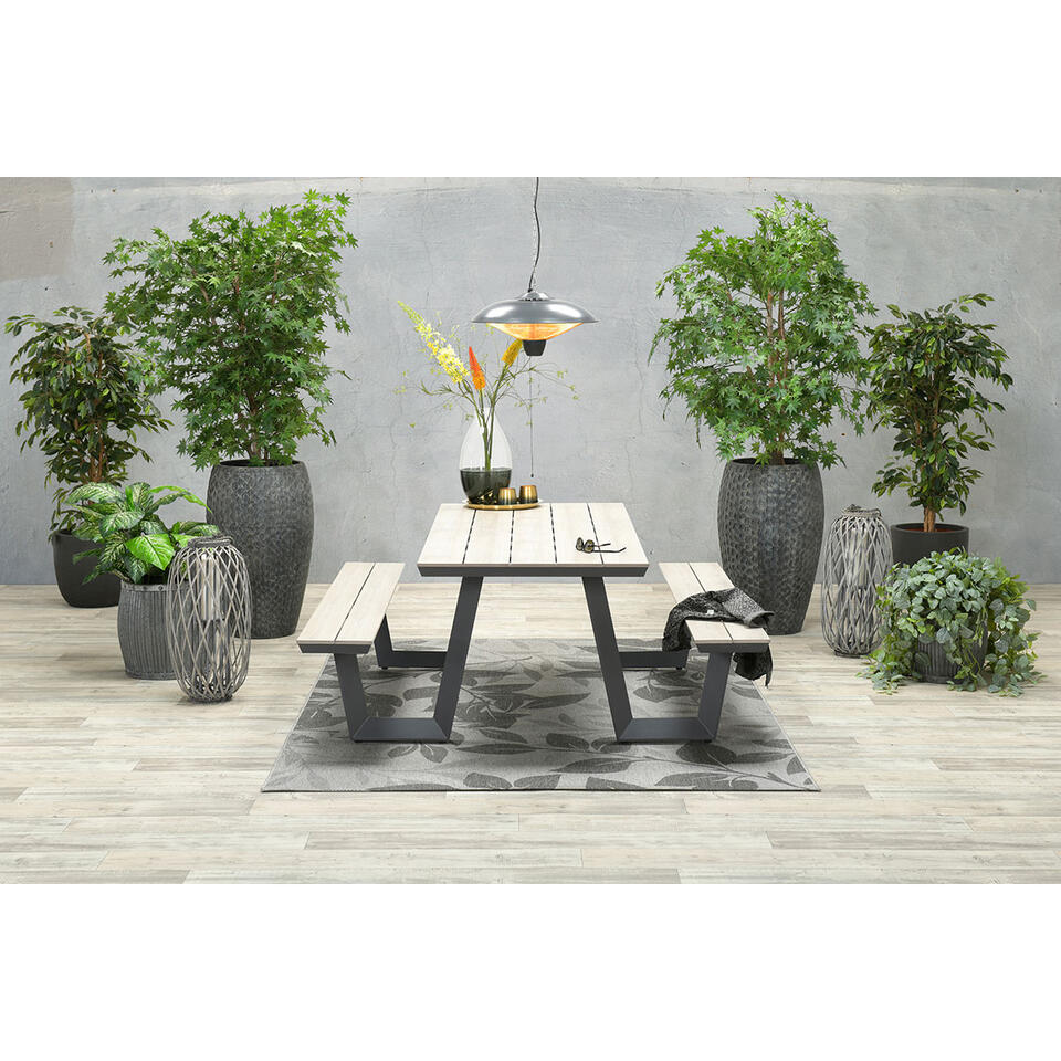 Garden Impressions Sarria picknick set 200 x 90 - donker grijs