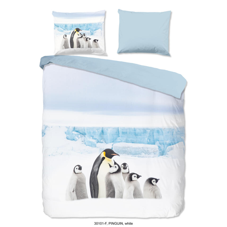 Rafflesia Arnoldi breng de actie wijs Good Morning Dekbedovertrek "Pinguin" - Wit - (240x220 cm) | Leen Bakker