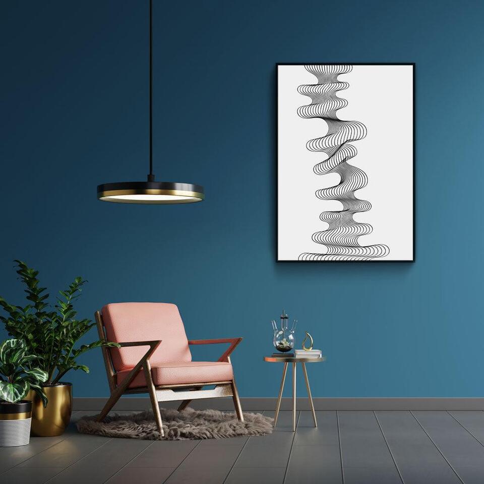 Walljar - Abstract Line Art III - Poster met lijst / 30 x 45 cm