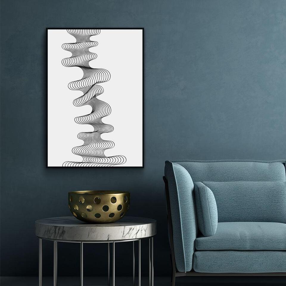 Walljar - Abstract Line Art III - Poster met lijst / 30 x 45 cm