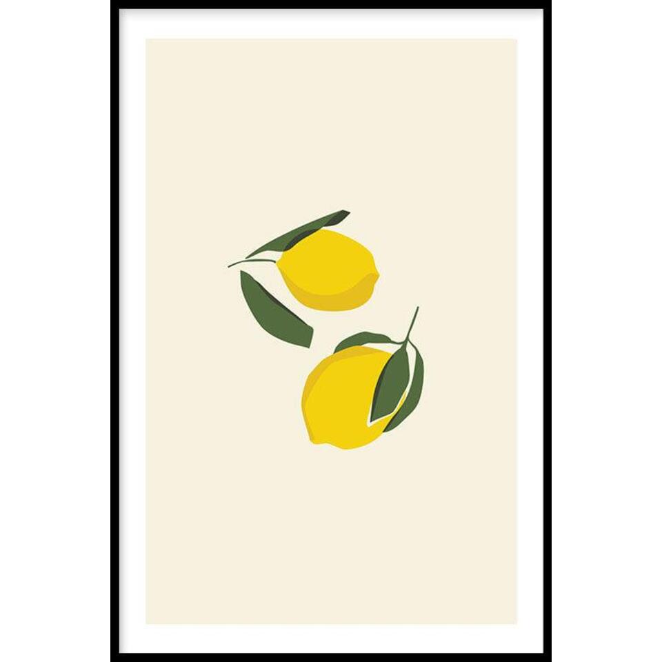 Walljar - Lemons - Poster met lijst / 70 x 100 cm