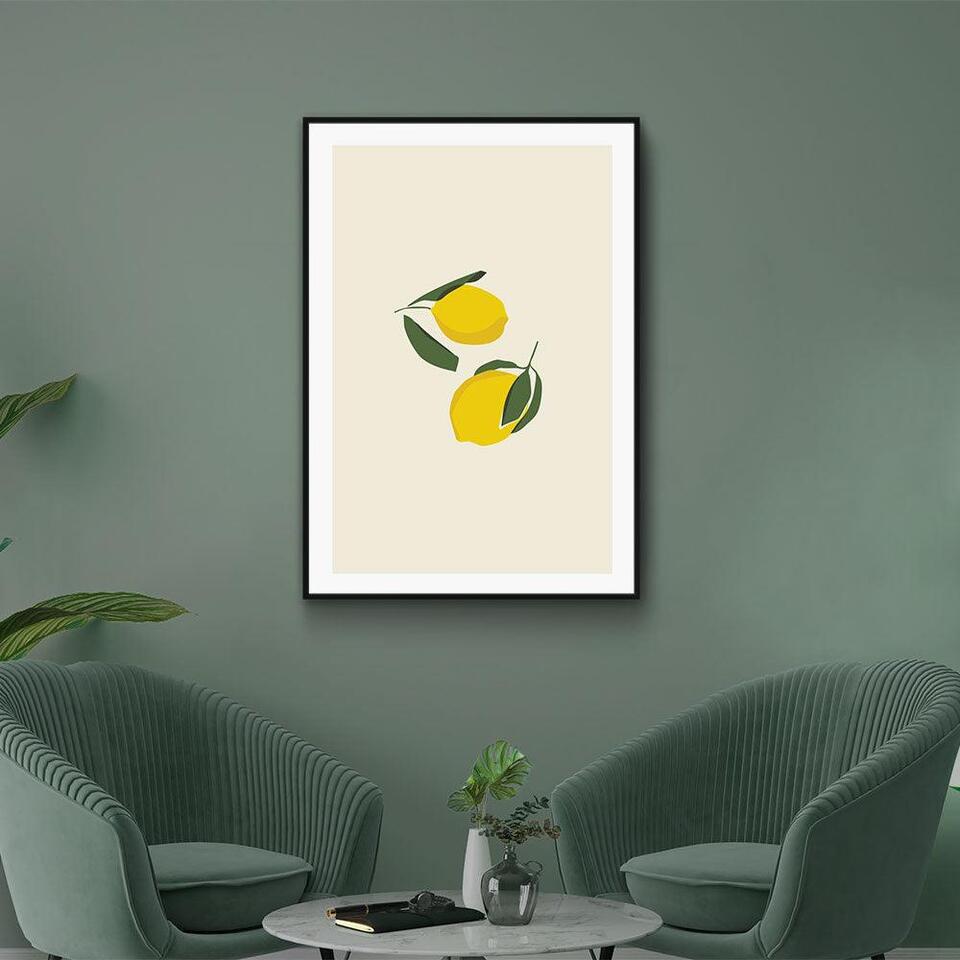 Walljar - Lemons - Poster met lijst / 70 x 100 cm