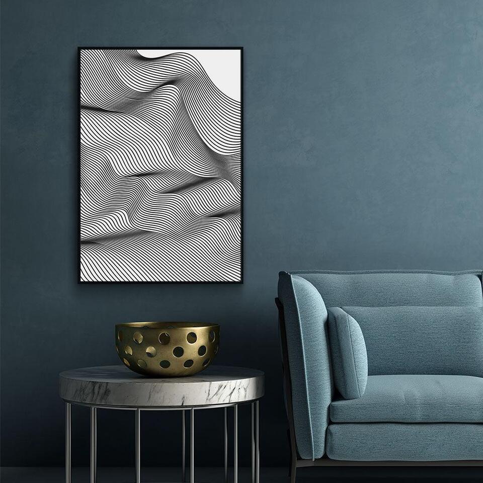Walljar - Abstract Line Art V - Poster met lijst / 30 x 45 cm