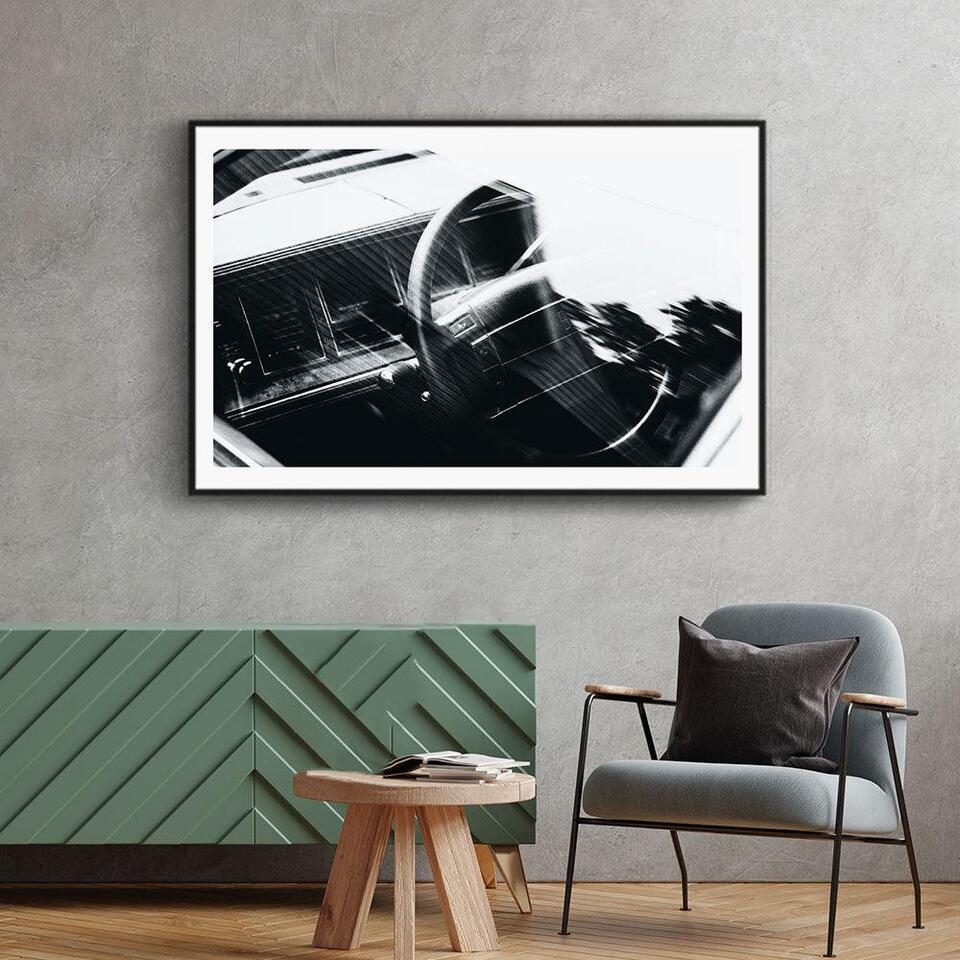 Walljar - Steering Wheel - Poster met lijst / 30 x 45 cm