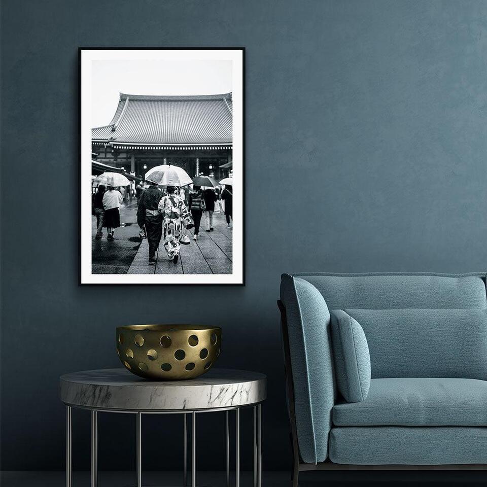 Walljar - Asian Rain - Poster met lijst / 30 x 45 cm