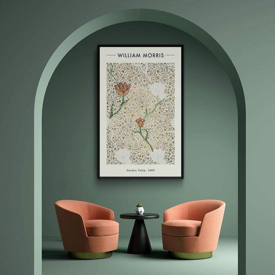 Walljar - William Morris - Garden Tulip - Poster met lijst / 40 x 60 cm