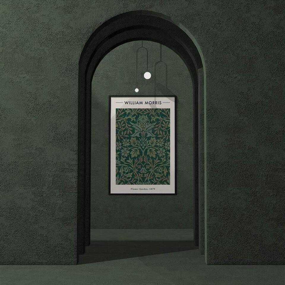 Walljar - William Morris - Flower Garden - Poster met lijst / 40 x 60 cm