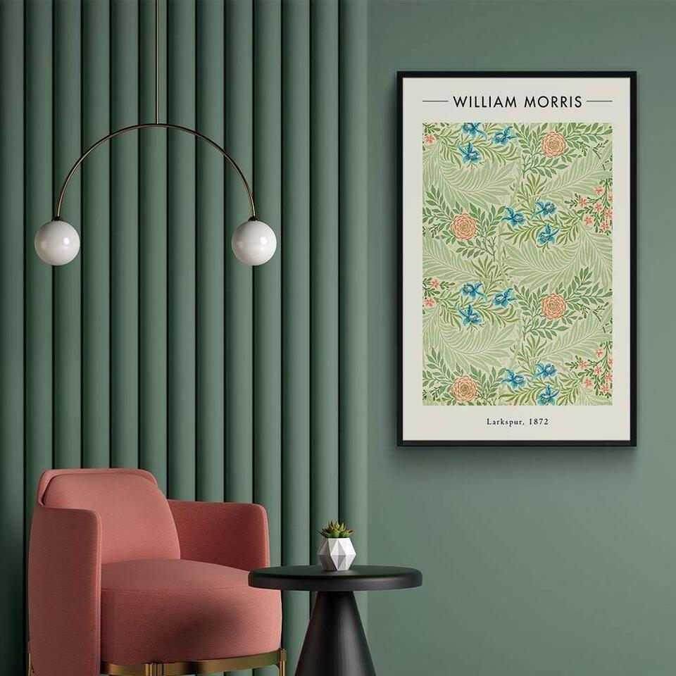 Walljar - William Morris - Larkspur - Poster met lijst / 40 x 60 cm