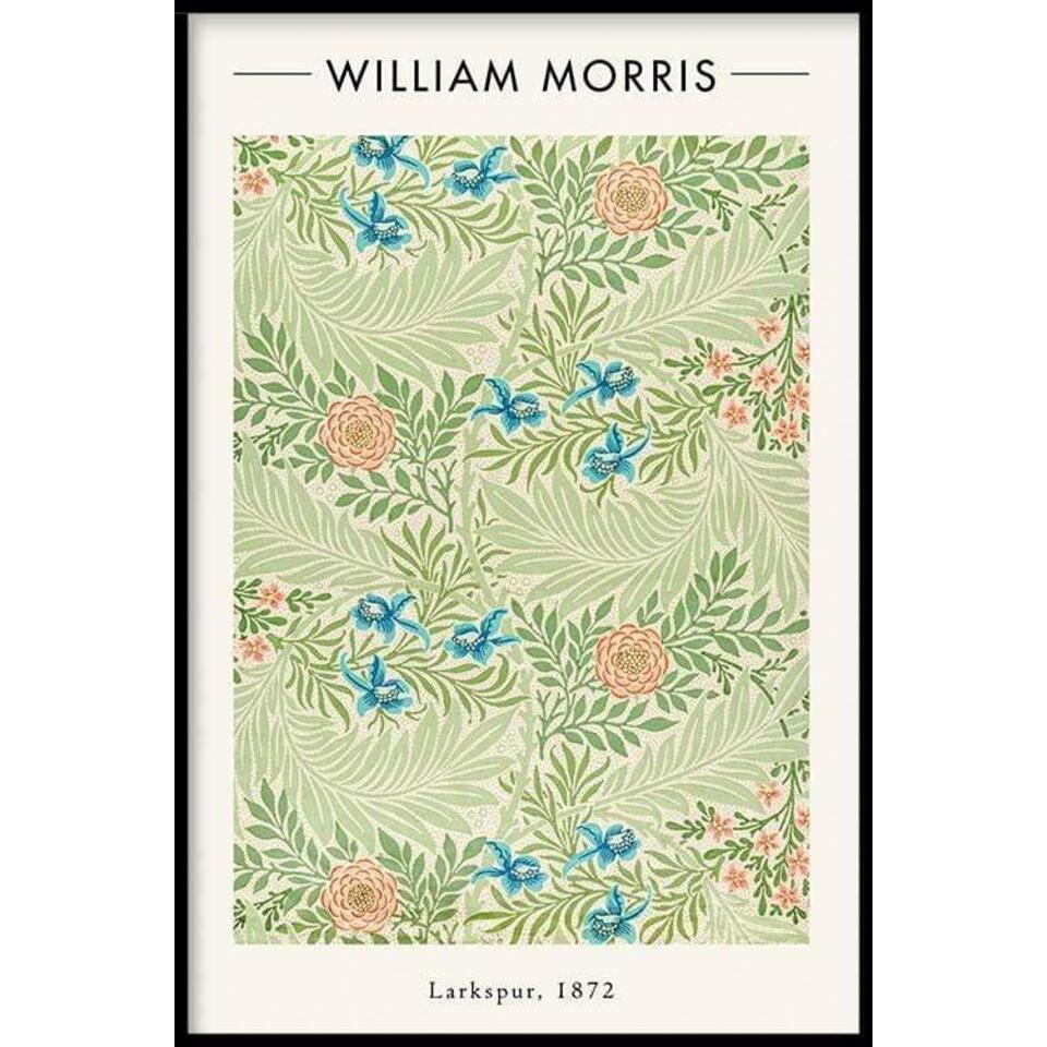 Walljar - William Morris - Larkspur - Poster met lijst / 40 x 60 cm