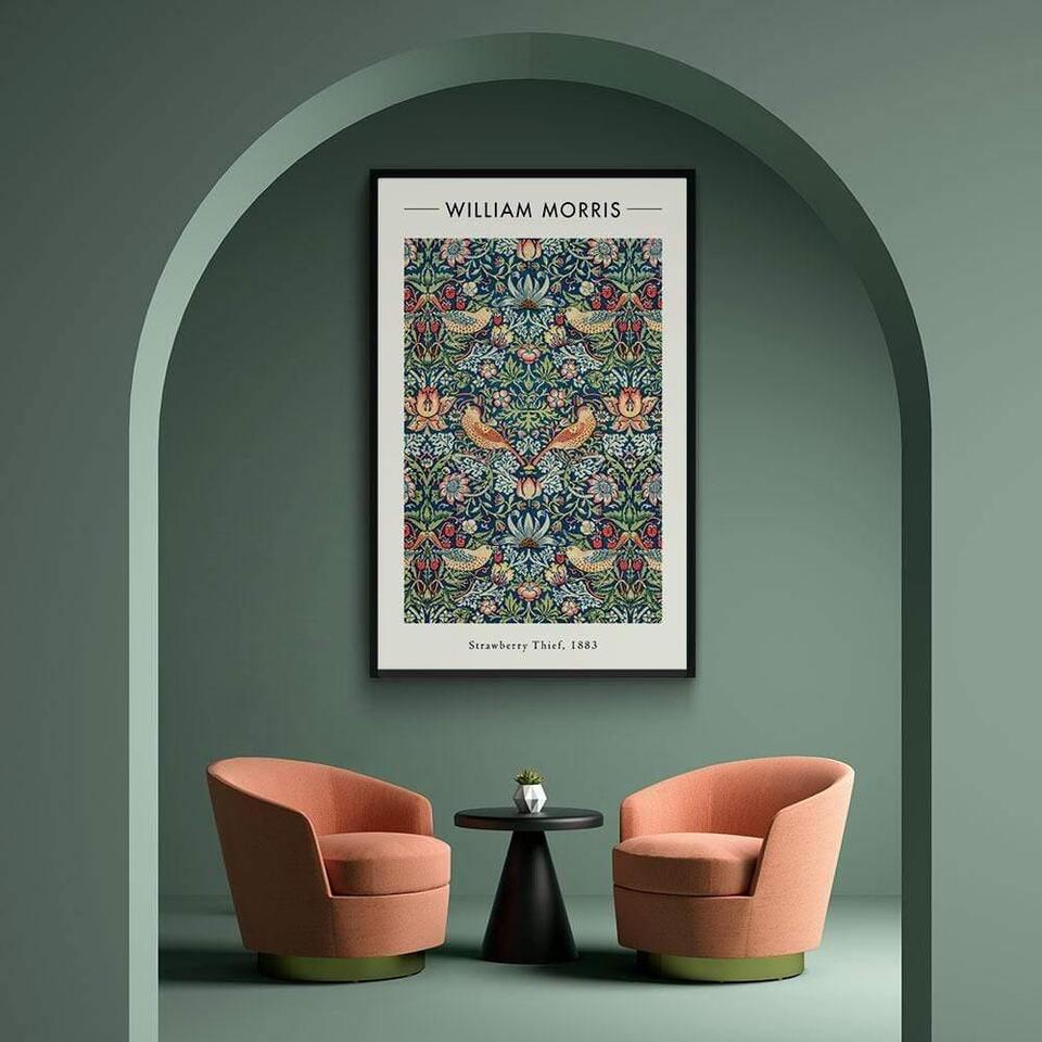 Walljar - William Morris - Strawberry Thief - Poster met lijst / 40 x 60 cm