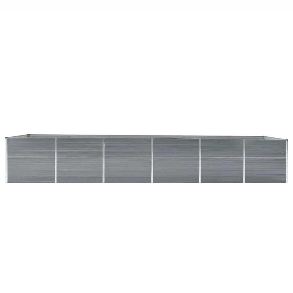 vidaXL Plantenbak verhoogd 480x80x77 cm gegalvaniseerd staal grijs
