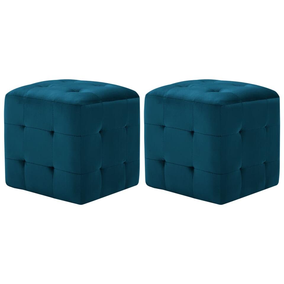 vidaXL Nachtkastjes 2 st 30x30x30 cm fluweel blauw