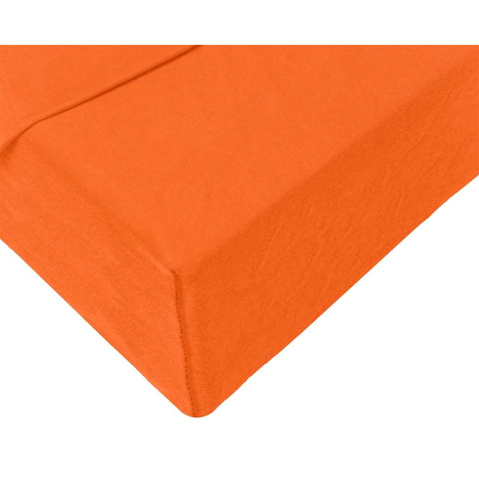 Bont Makkelijk te lezen Hervat Double Jersey Hoeslaken Katoen - Oranje - 140x200/210 Cm | Leen Bakker