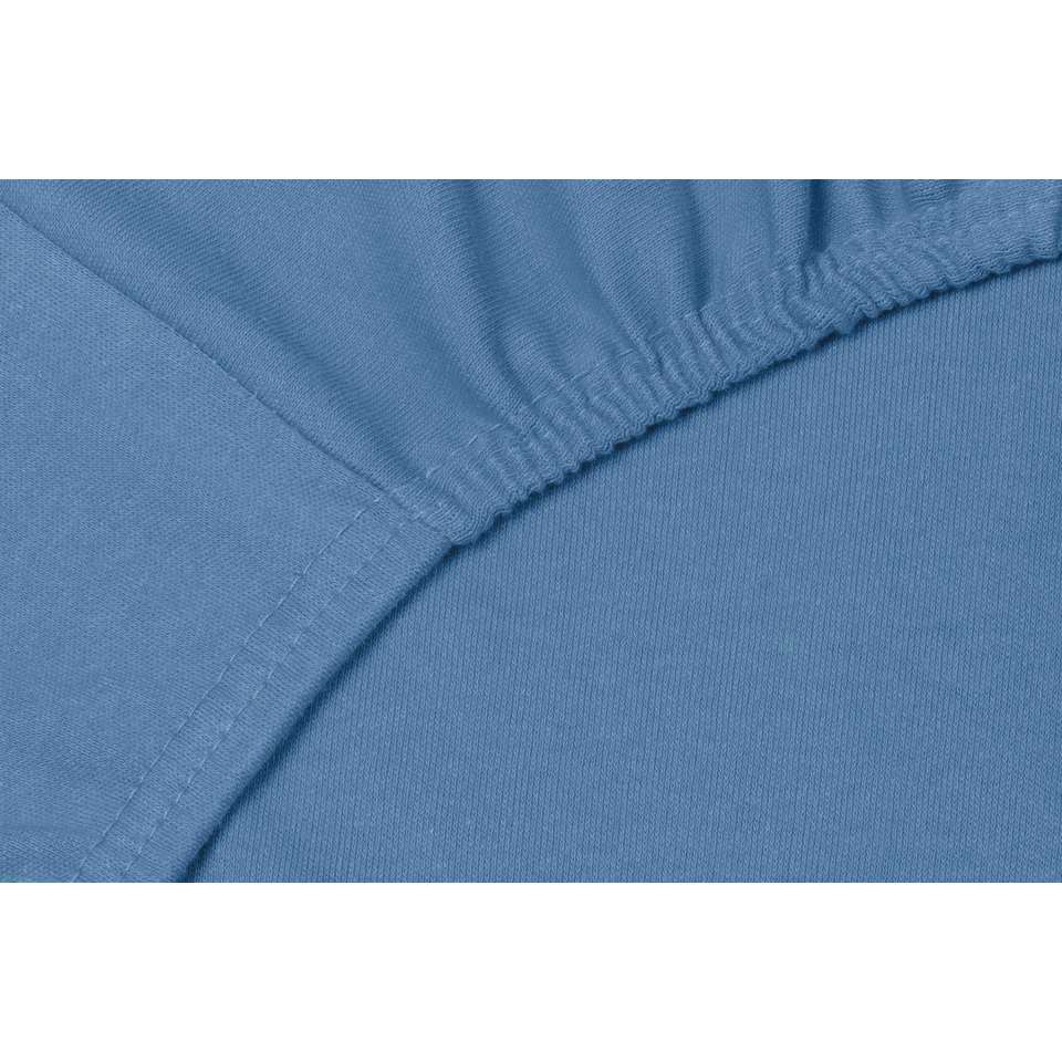 Double Jersey Hoeslaken Katoen - Jeans Blauw - 160x200/210 Cm