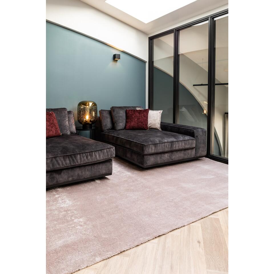 Interieur05 Vloerkleed Velvet Glymm Oud roze 160x230cm Wasbaar