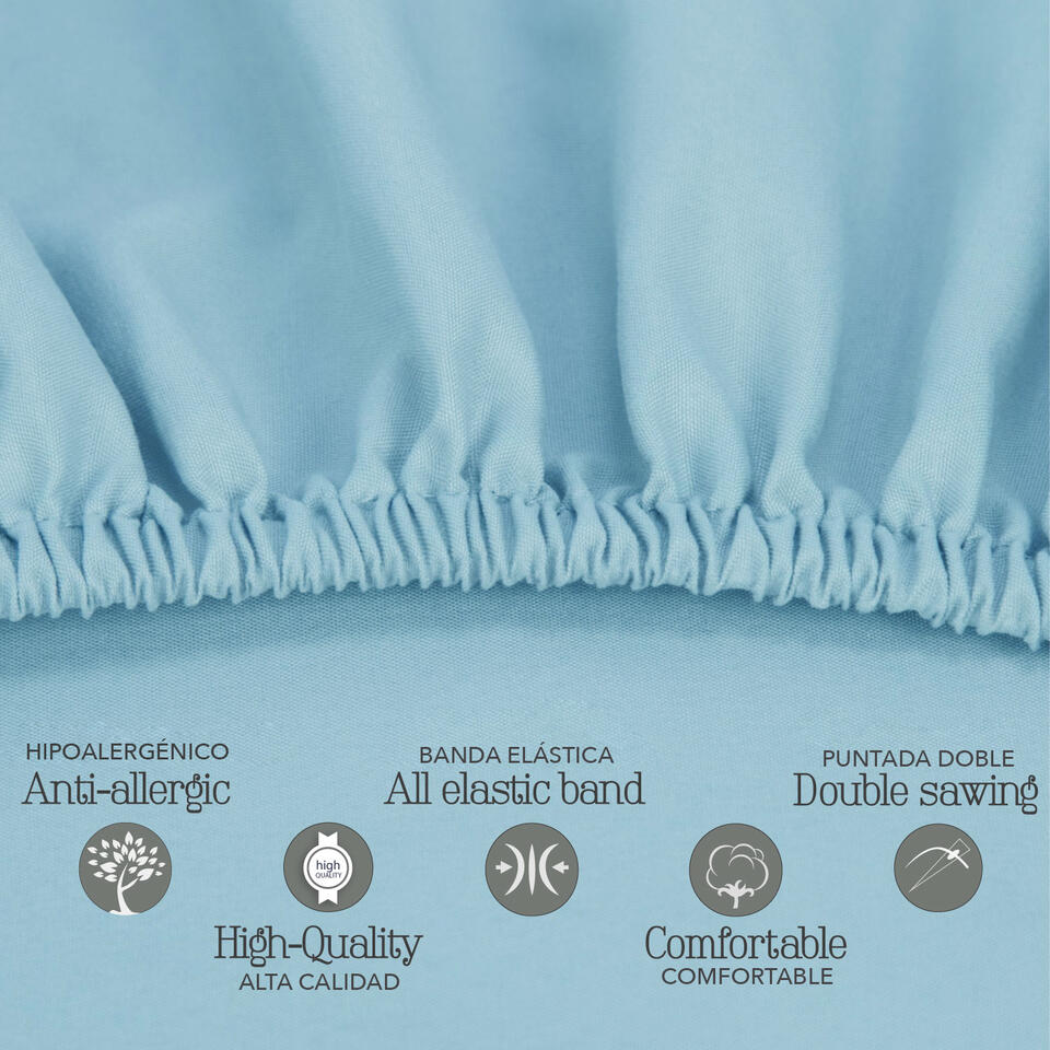 Silky Jersey Hoeslakens Voor Babybed (2 Stuks Verpakking) Hemelsblauw 70x140 cm