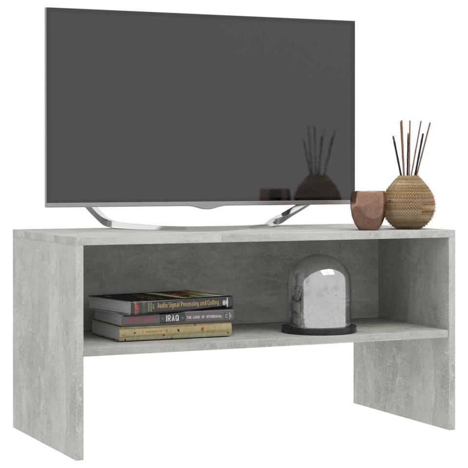 vidaXL Tv-meubel 80x40x40 cm bewerkt hout betongrijs
