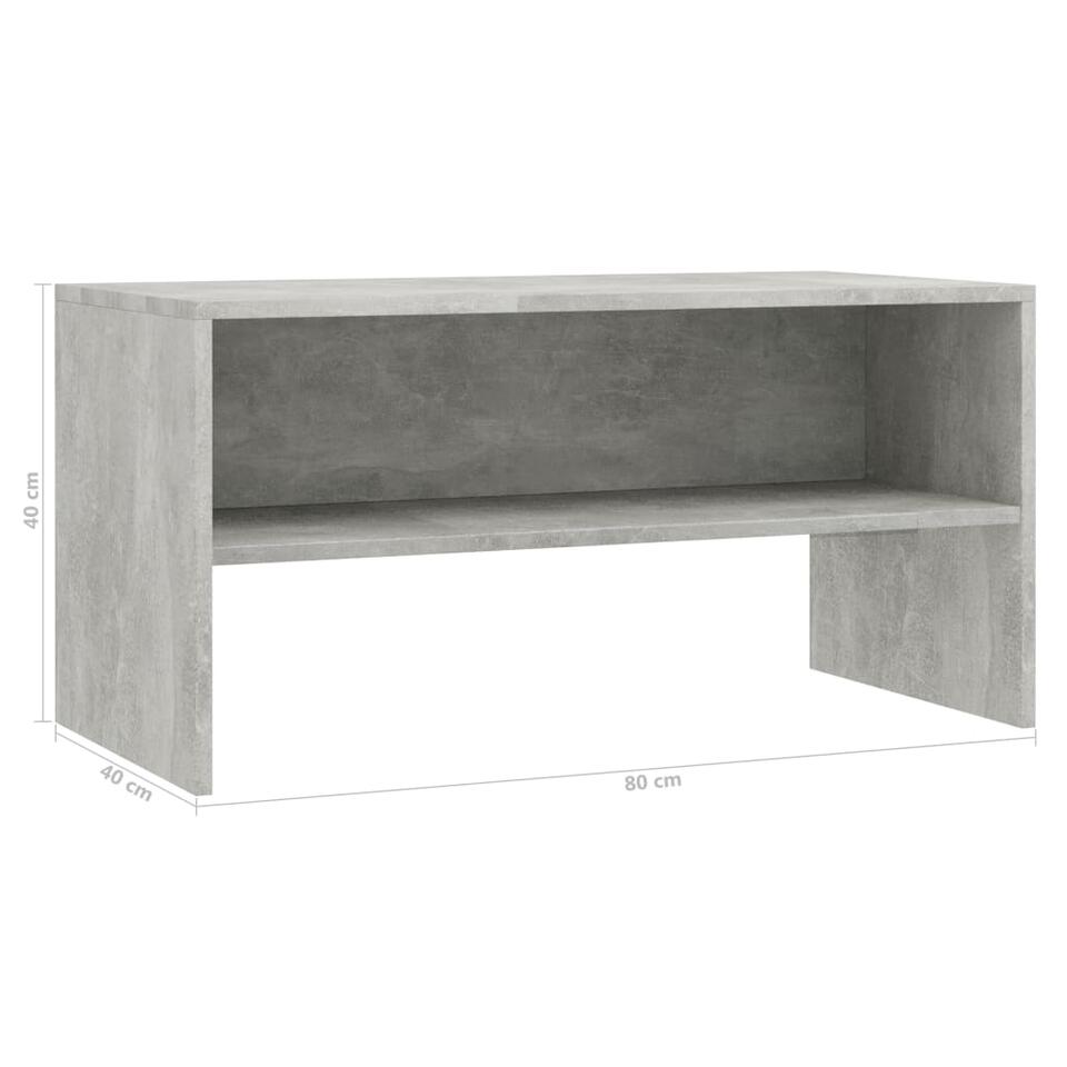 vidaXL Tv-meubel 80x40x40 cm bewerkt hout betongrijs