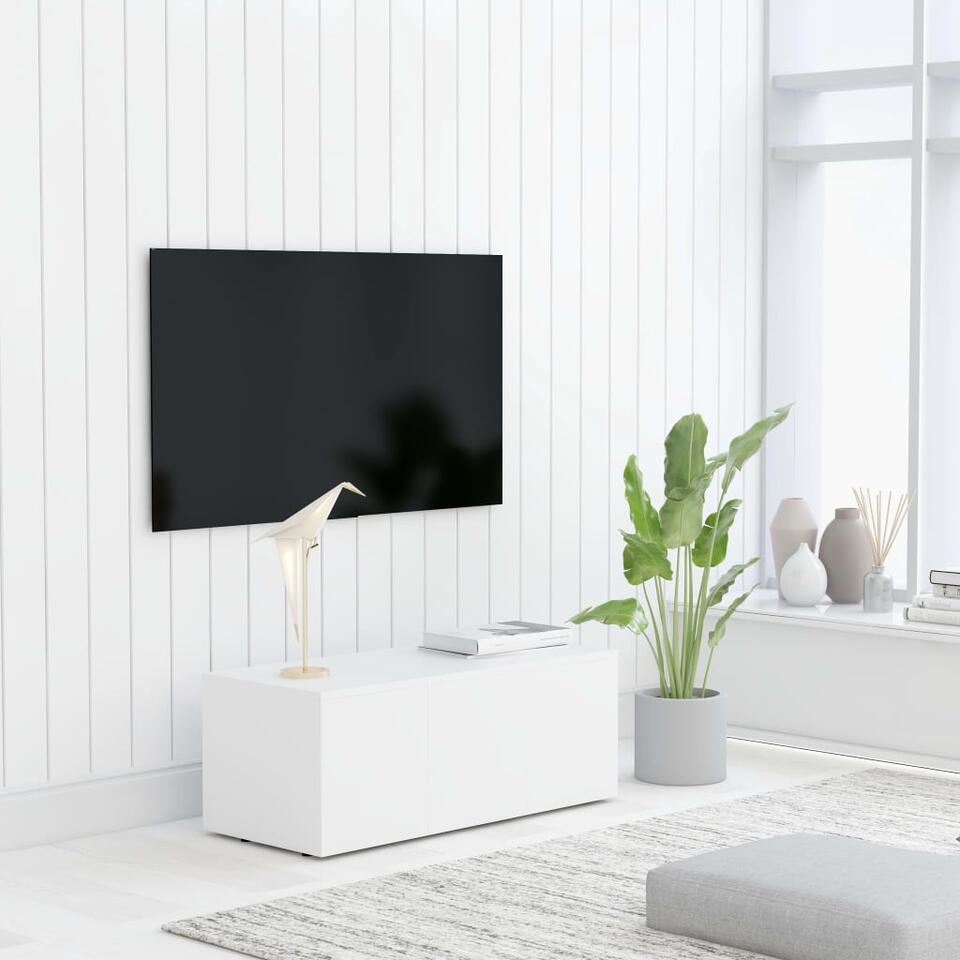 vidaXL Tv-meubel 80x34x30 cm spaanplaat wit