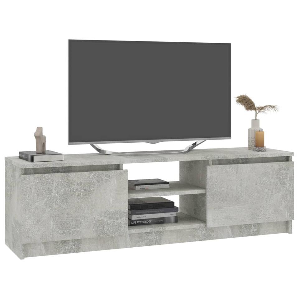 vidaXL Tv-meubel 120x30x35,5 cm bewerkt hout betongrijs