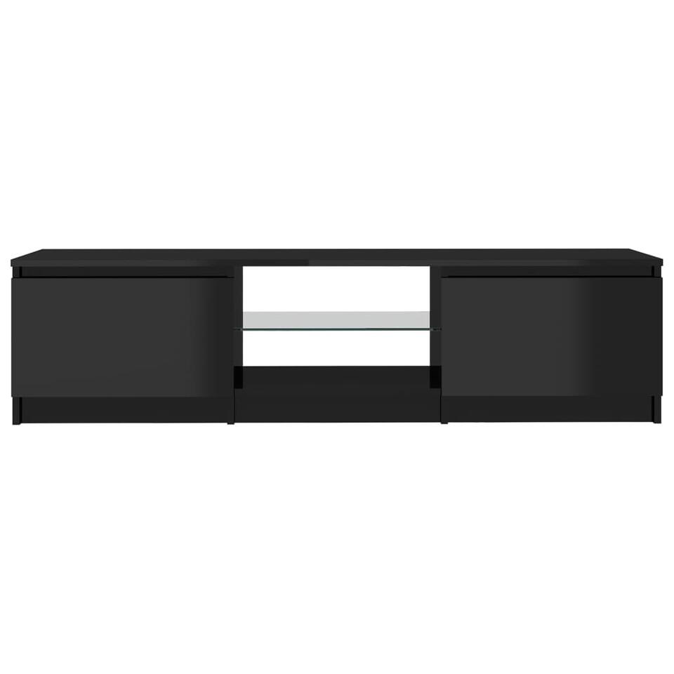 vidaXL Tv-meubel met LED-verlichting 140x40x35,5 cm hoogglans zwart