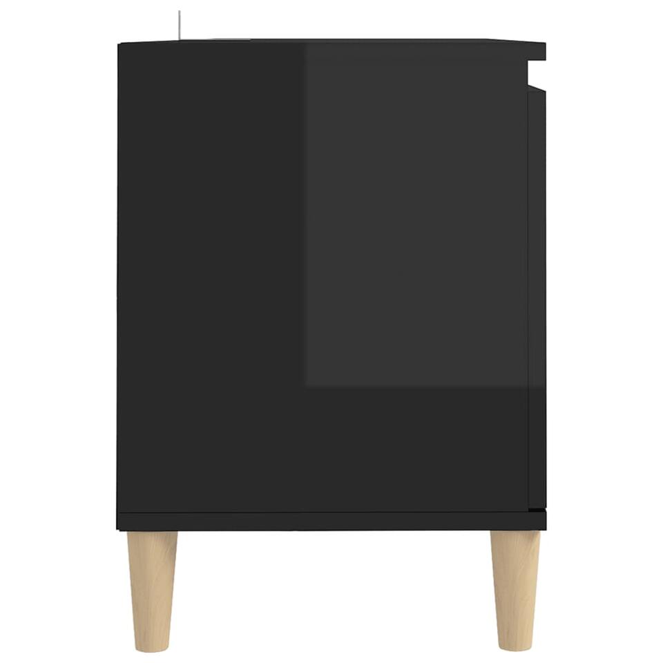 vidaXL Tv-meubel met houten poten 103,5x35x50 cm hoogglans zwart
