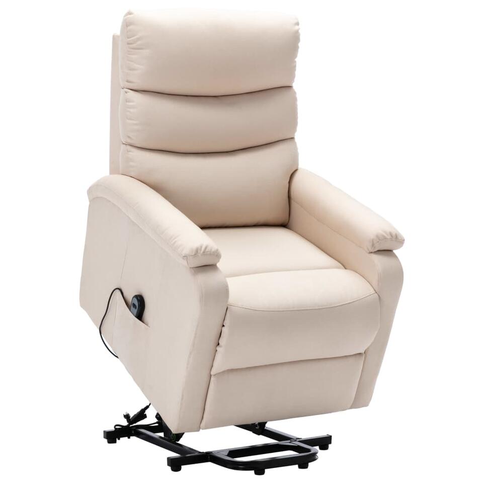 vidaXL Sta-op-stoel stof crèmekleurig Leen