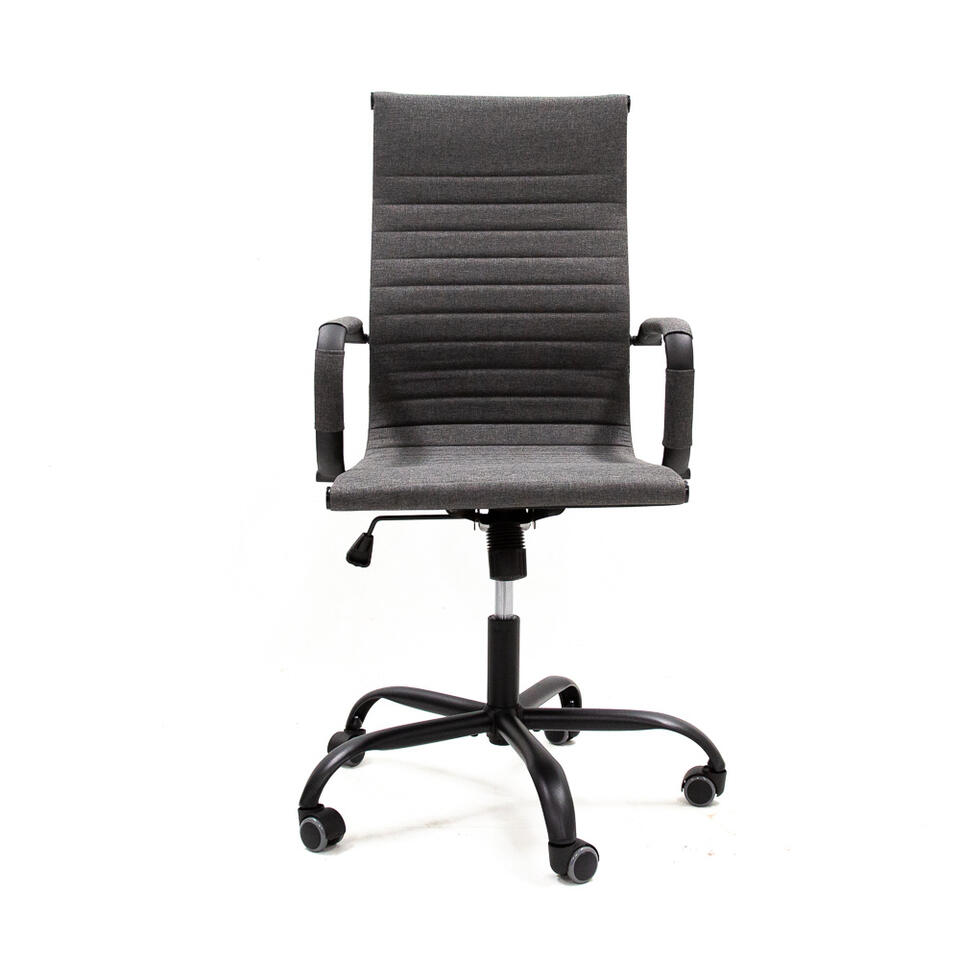 Industriële bureaustoel Matt antraciet hoog zwart frame 50x55x112 cm Stof