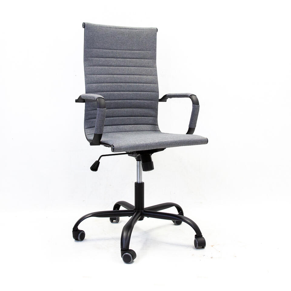 Bourgondië Salie Bezit Industriële bureaustoel Matt grijs hoog zwart frame 50x55x112 cm Stof | Leen  Bakker