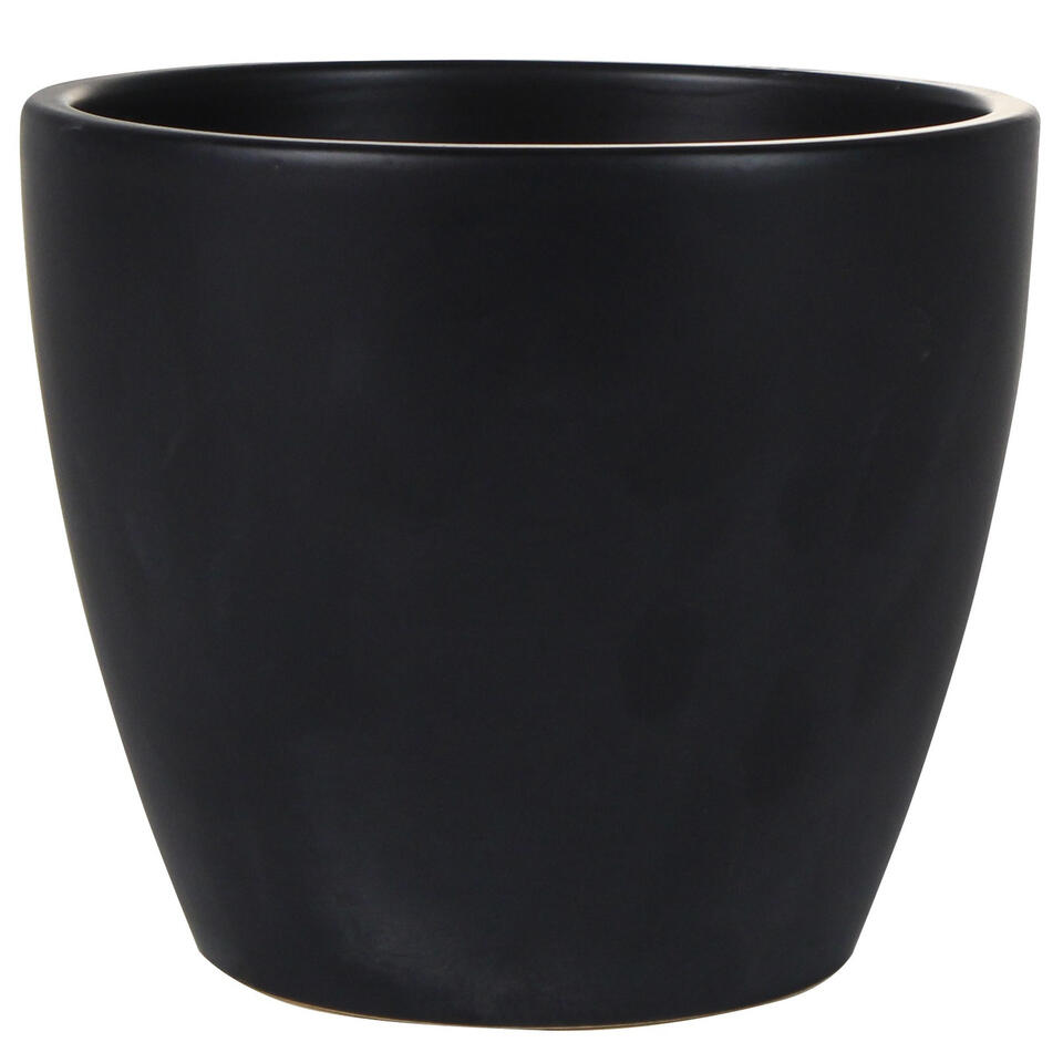 Steege Bloempot - zwart - Scandinavische look - keramiek - 18 x 16 cm product