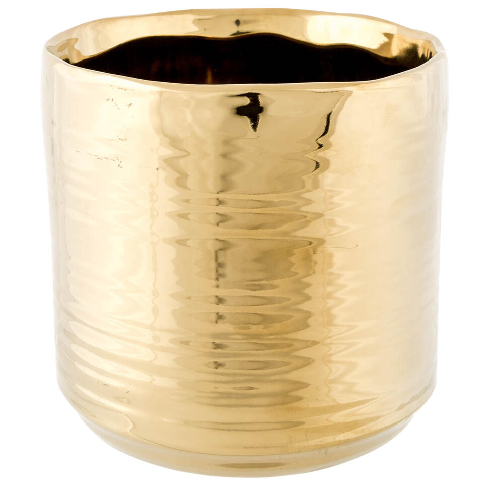 Cosy @ Home Bloempot Cerchio - goud - keramiek - 11 cm product