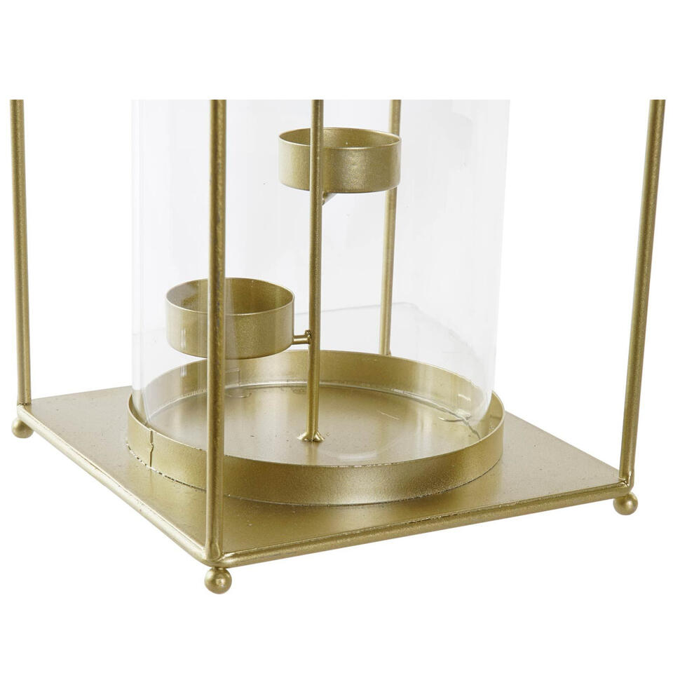 Items Lantaarn - goudkleurig - metaal - glas - 34 cm