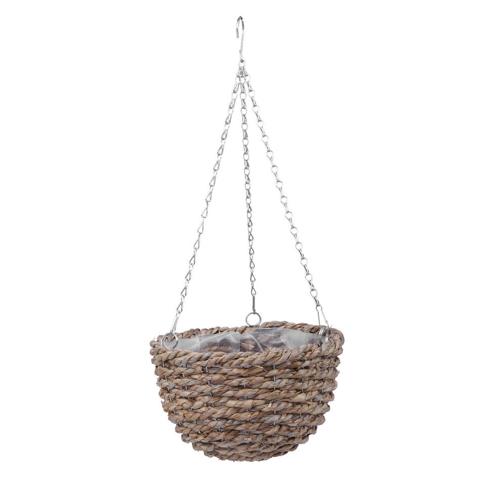 Plantenpot - bruin - rieten mand - hanging basket - 31 cm product