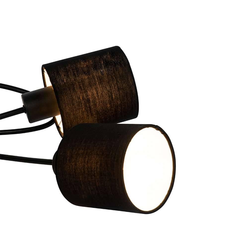 QAZQA Moderne plafondlamp zwart 60,5 cm 4-lichts verstelbaar - Hetta