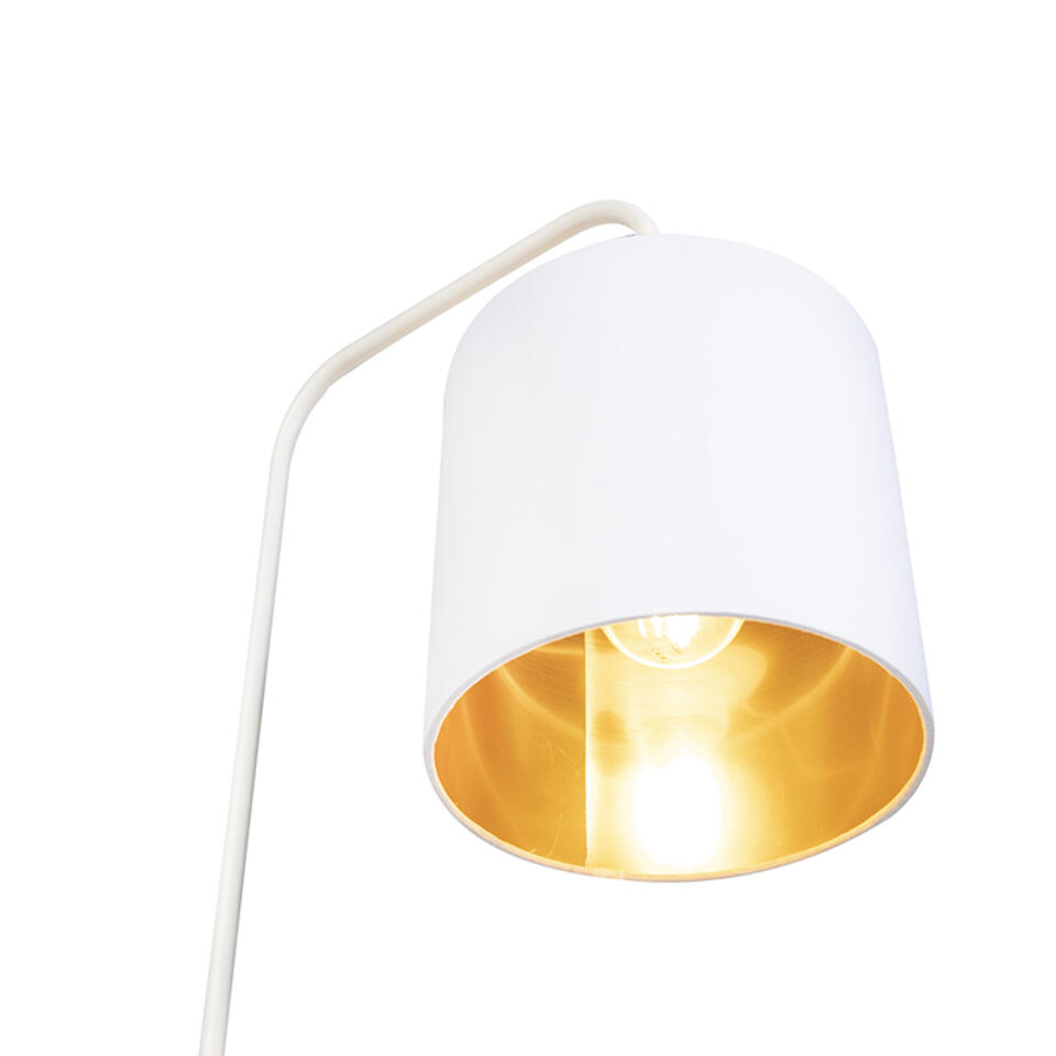 QAZQA Moderne vloerlamp wit - Lofty