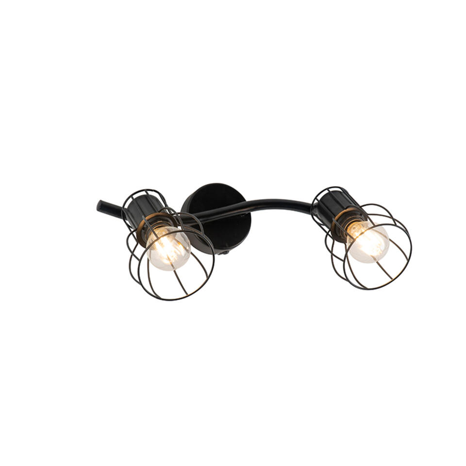 QAZQA Moderne plafondlamp zwart 2-lichts verstelbaar - Botu