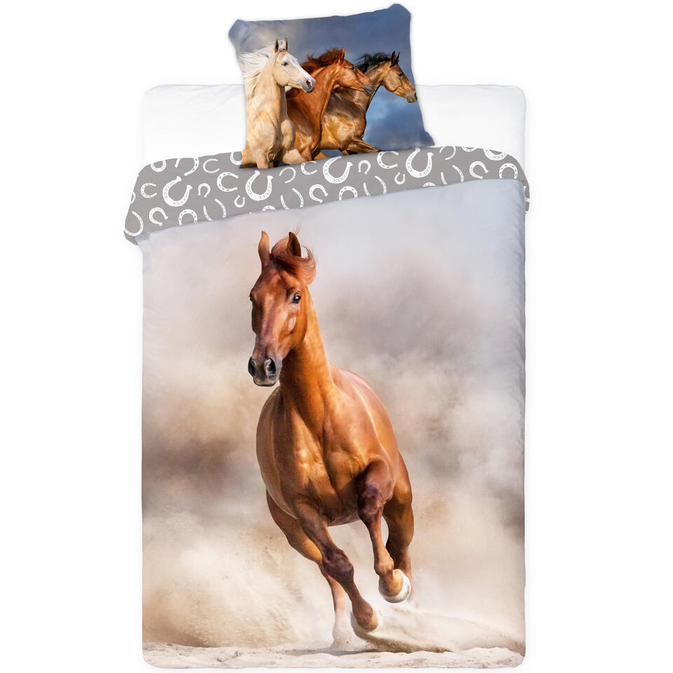 Me Matron vriendschap Animal Pictures Dekbedovertrek Galopperend Paard - 140 x 200 cm - Katoen | Leen  Bakker