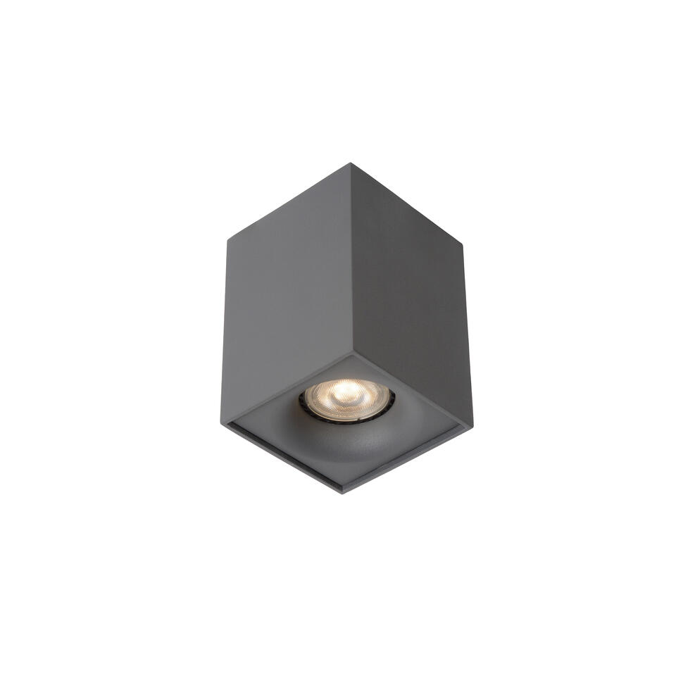 Lucide BENTOO-LED - Plafondspot - LED Dimb. - GU10 - 1x5W 3000K Grijs | Leen Bakker