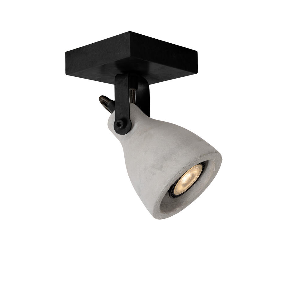 Lucide CONCRI-LED - Plafondspot - Ø 9 cm - LED Dimb. - GU10 - 1x5W 3000K - Zwart
