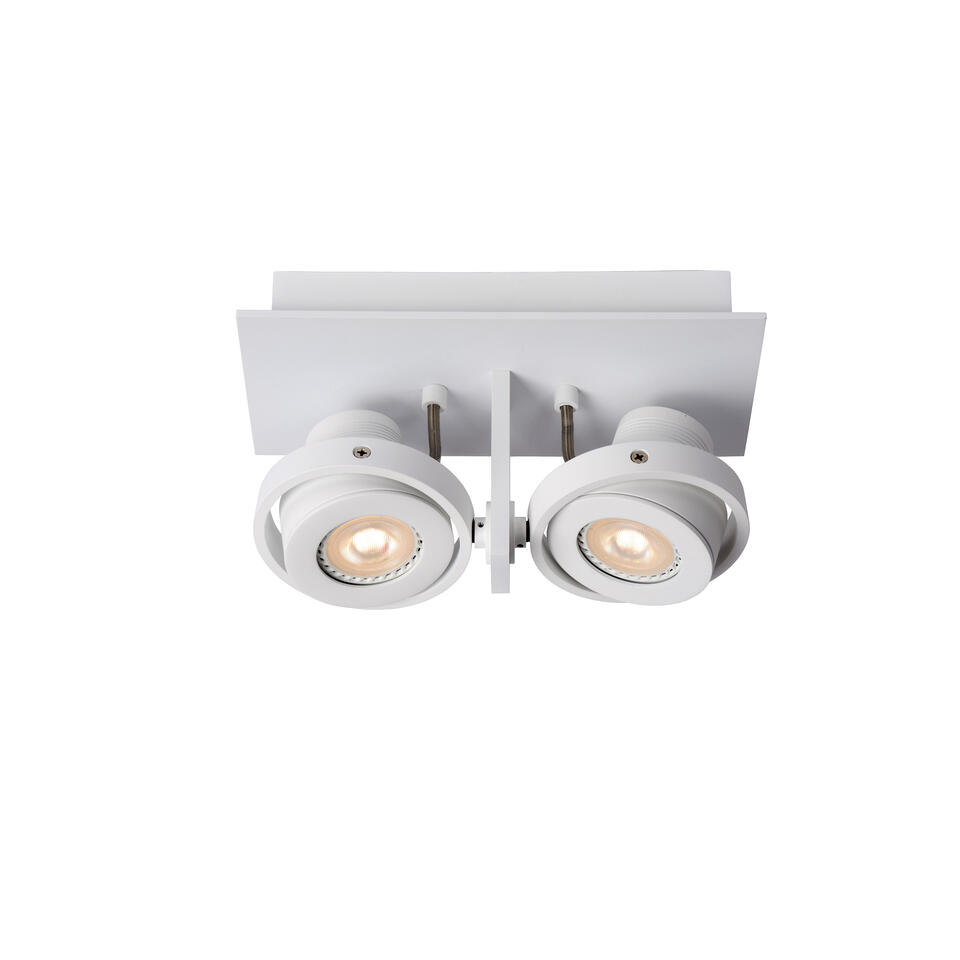 Lucide LANDA - Plafondspot - LED Dim to warm - GU10 - 2x5W 2200K/3000K - Wit